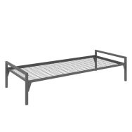 Lit CHATEL tête 1 traverse 90x190cm sommier treillis gris