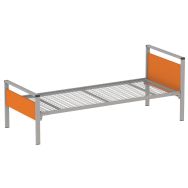 Lit Cubik 80x190 cm gris sommier treillis - Mobidecor