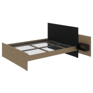 Lit EDY tête chevet droite sommier treillis - Enond Mobilier