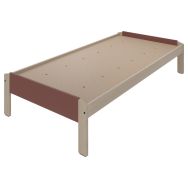 Lit JEFF dosseret tête/pied panneau sommier aggloméré - Enond Mobilier