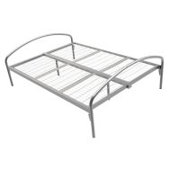 Lit simple Thelia tout métal sommier treillis 140 x 190 Aluminium