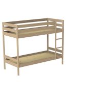 Lit superposé fixe Nova 90x190 cm sommier aggloméré coloris bois Naturel