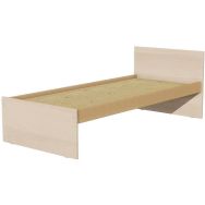 Lit tête et pied droit sommier aggloméré 90x190 cm Identité Argent/pin