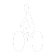 Logo homme à vélo en résine thermocollée