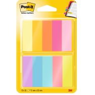 Lot 10 blocs 50 feuilles marque pages 15x50 mm couleurs assorties