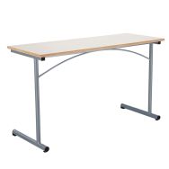 PACK ECO: 15 tables Atlas II 130x50 cm, chants alaisés,30 chaises, T6, gris 9006