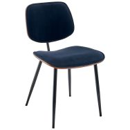 Lot 2 chaises Olympia Velours bleu
