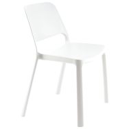 Lot 4 chaises empilables Kéa polypropylène blanc