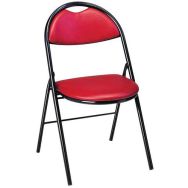 Lot 4 chaises pliantes Clap piètement noir tissu enduit PVC M2 Rouge