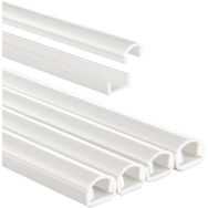 Lot 4 passe-câbles autocollant semi-circul. 100X1,1X1cm PVC blc-Hama