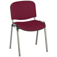 Lot 5 chaises Cluny tissu accroche soudée piètement chromé - GMCE