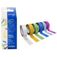 Lot 6 rouleaux ruban adhésif pailletés