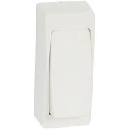 Lot de 10 Bouton poussoir 6A étroit saillie complet - blanc