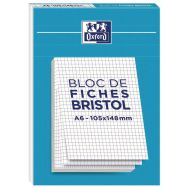 Lot de 10 Bristol en bloc Oxford perforé A5 Q5/5 210g blanc - Oxford