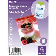 Lot de 10 Etuis de protection simple PVC lisse 20/100e - A6