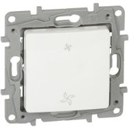 Lot de 10 Interrupteur niloé VMC 2 positions lent-rapide blanc à vis