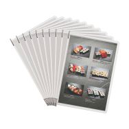 Lot de 10 Poche à pivots inox antimicrobienne - A4 - blanc