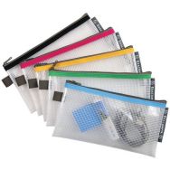 Lot de 10 Pochette à fermeture éclair en plastique souple col. assort.