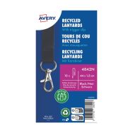 Lot de 10 Tour de cou recyclé avec mousqueton - 44cm x 1,5 cm - bleu