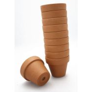 Lot de 10 pots de fleurs en terre Ø 80 mm, hauteur 8 cm
