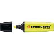 Lot de 10 surligneurs Stabilo Boss - Pointe Biseautée - Encre Jaune
