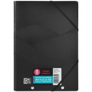 Lot de 12 Protège-documents Osmose A4 plie 10 pochettes noir - Oxford