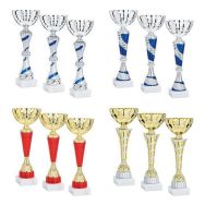 Lot de 12 coupes argent et or - hauteur moyenne de 30 cm.
