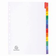 Lot de 20 Intercalaires Imprimés mensuels carte blan. 12 pos. A4-Blanc