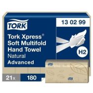 Lot de 21 Essuie-mains Multifold doux - 2 plis - Naturel - H2 Advanced
