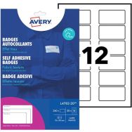 Lot de 240 Badge adhésif laser - 40x75 mm - Blanc