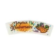 Lot de 24 Décor comestible Joyeux Anniversaire aromatisé Vanille
