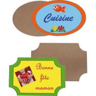 Lot de 24 plaques en médium bois
