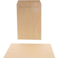 Lot de 250 Pochette 229x324 90g kraft blond autocollante