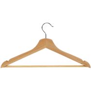 Lot de 25 Cintre avec porte-pantalon en bois naturel - lot de 25 - Vepabins