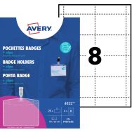 Lot de 25 Porte-badge avec clip métal - Transparent