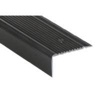 Lot de 2 nez de marche cornière rénovation - Aluminium Noir - 3m