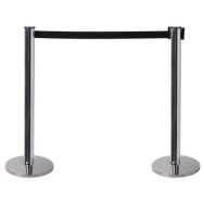 Lot de 2 Poteau aluminium à sangle noire 2,7m