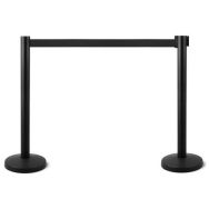 Lot de 2 Poteau aluminium noir à sangle noire 2,7m