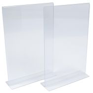 Lot de 2 Présentoir de table transparent forme T droit A4 - Manutan