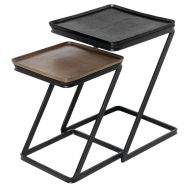 Lot de 2 Tables basses Nihal aluminium-Somcasa