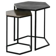 Lot de 2 Tables basses Runshil aluminium-Somcasa