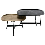 Lot de 2 Tables basses Vikram aluminium-Somcasa