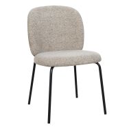 Lot 2 chaises AKITA assise dossier tissu / métal noir - Stamp