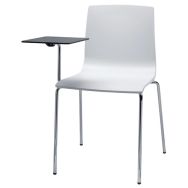 Lot de 2 chaises Alice 4 pieds avec tablette HPL lin - chromé