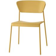 Lot de 2 chaises Lisa structure acier,dos assise technopolymère -S.CAB