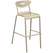 Lot de 2 chaises hautes SMILEY alu - crème