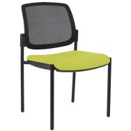 Lot de 2 chaises visiteurs Ritz dossier résille noire assise anis