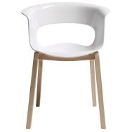 Lot de 2 fauteuils Miss B blanc - hêtre naturel