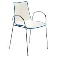 Lot de 2 fauteuils Zebra bicolore 4 pieds chromé - S.CAB