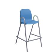 Lot de 2 fauteuils hauts Lise Tube - Coque bleue